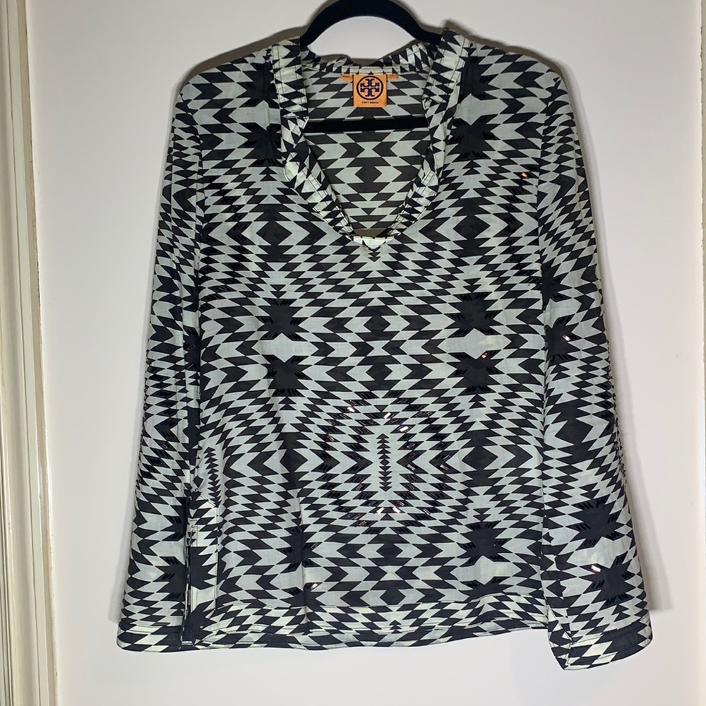 Tory Burch Geometric Tunic, Size 8